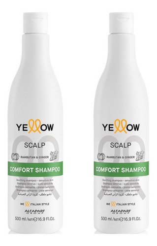 2 Pzas Yellow Scalp Comfort Piel Sensibles Calmante Shampoo