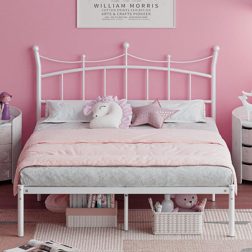 Base De Cama Matrimonial Weeho C/cabecera D Princesa Blanco