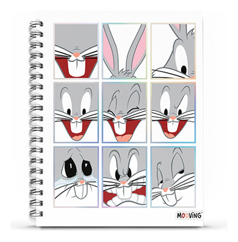 Cuaderno A5 Mooving 1 Looney Tunes 16 X 21 Espiral Tdura 80h