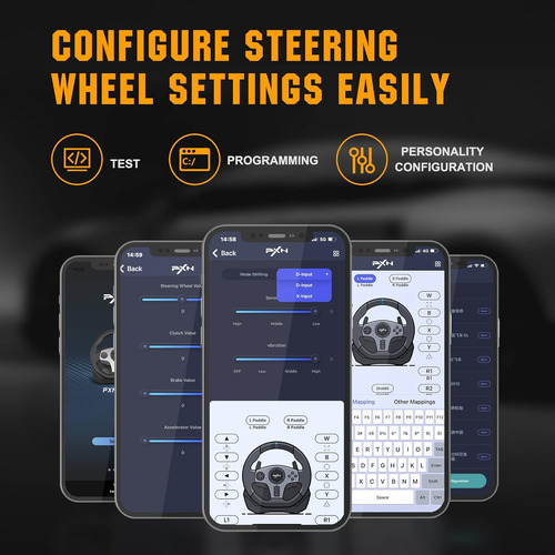 Pxn V9 Gaming Steering Wheel, 270/900 Degree With Pedals ...