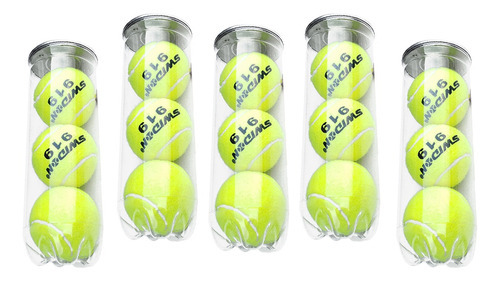 Bola De Tennis Verde Swidon Selado A Vácuo Pack 15 Bolas