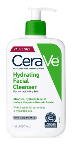Cerave Hydrating Facial Cleanser 16 Oz Para El Lavado Diario