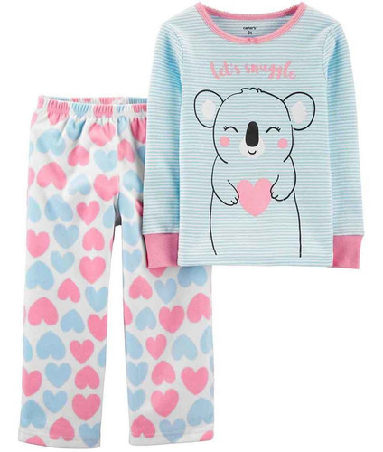 Conjunto Carters Pijama 2 Piezas Koala Celeste Y Rosa