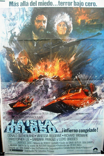 Afiche Orig. Película La Isla Del Oso ¡infierno Congelado!