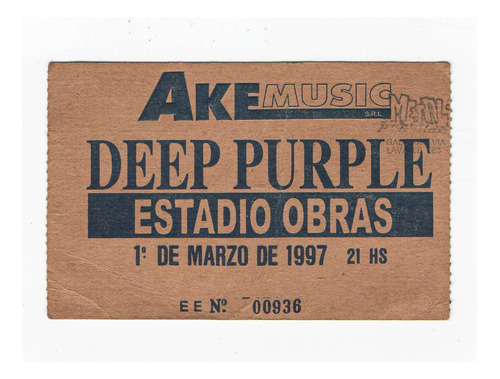 Entrada Deep Purple En Obras 01/03/97 