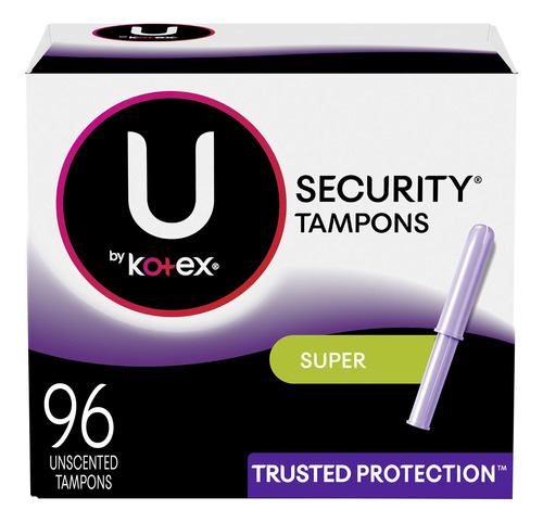 Tampones De Seguridad U De Kotex, Superabsorcion, Sin Perfum