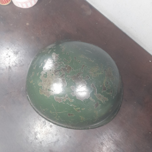 Imagem 2 de 7 de Capacete M1 Antigo Numerado Emenda Traseira Fecho Flexível.