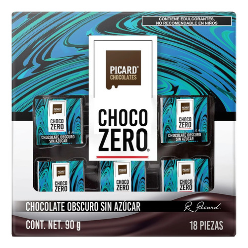 Estuche Chocolate Obscuro Sin AzĂșcar Chocozero 90 G