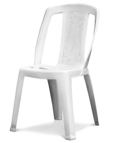 Silla Apilable Sin Posabrazos Paris Blanca. Laja.