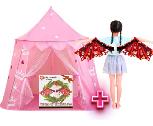 Casita Carpa Princesa Tienda Más Alas Navideñas Regalo Niña!