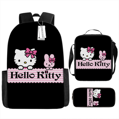 A Nueva Mochila Escolar De Tres Piezas De Hello Kitty,