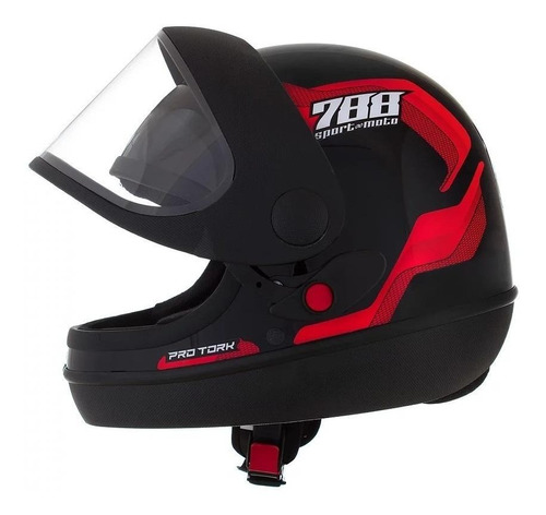 Capacete Para Moto Integral Pro Tork Sport Moto 788 Vermelho Tamanho 60 