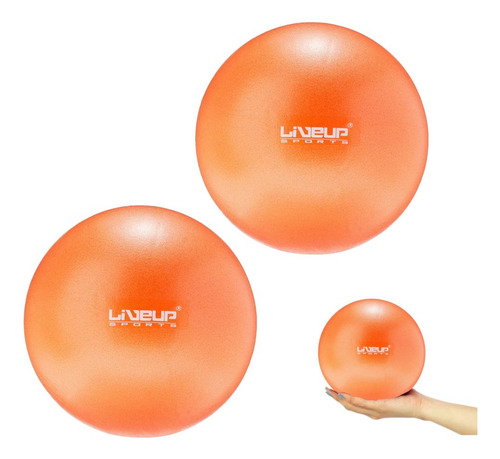 2 Bolas Overball Para Pilates 25cm Laranja Liveup