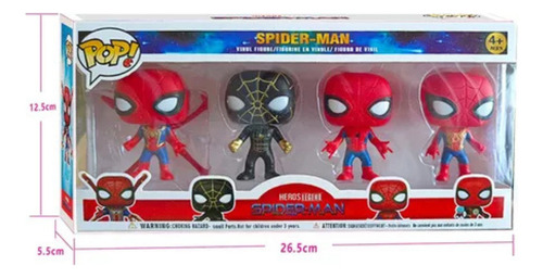 Kit Figuras De Ação Homem Aranha Pop! Com 04 Unidades Spider