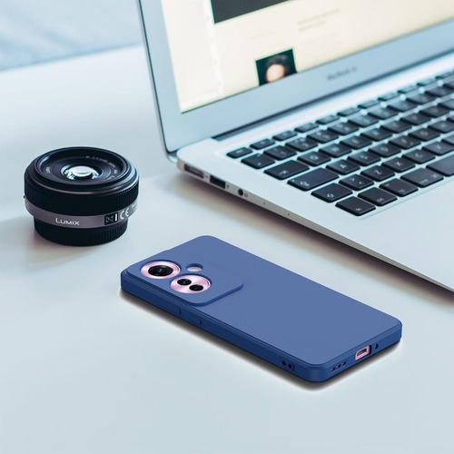 Funda Silicona Líquida Tpu Carcasa Para Oppo Reno 11 F+mica Azul Oppo Reno 11f