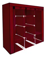 Comprar Closet Ropero Armable 3 Puertas Organizador Portatil Color Marrón Oscuro
