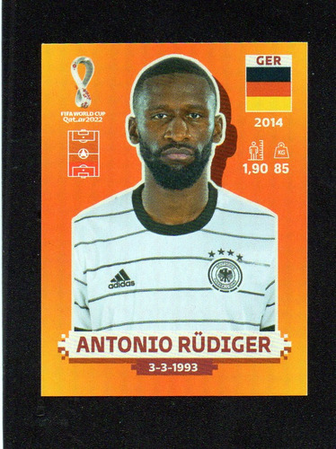 Mundial Qatar 2022. Figurita N° Ger 8. Rudiger. Mira!!!