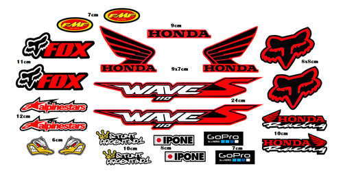 Kit De Calcos De Vinilo Honda Wave S 110.