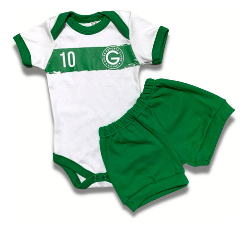 Conjunto Bodie Bebe Time De Futebol Goiás Infantil Unissex