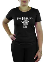 Comprar Blusas Camisetas Preta Baby Look Gospel Evangélica Rei
