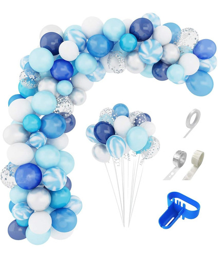 Blue Balloons Arch Garland Kit 134pcs Azul Marino Light...