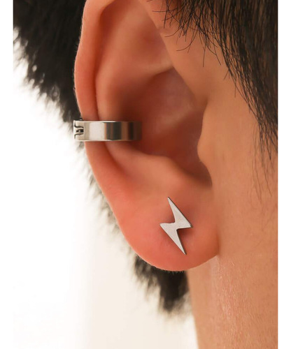 Aros De Acero Aros Mujer Plata Aros Hombre Piercing Rayo