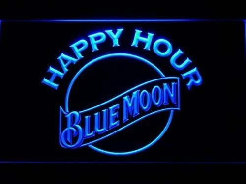 Blue Moon Beer Bar Happy Hour Led Luz De La Señal De Neón Cu