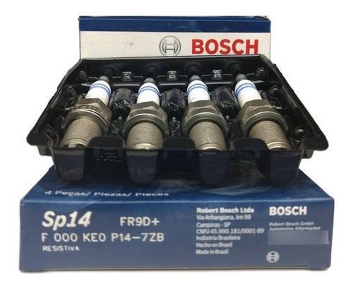 Jogo Vela Bosch Gol 1.6 8v Cht Gas/alc 1991 Sp14