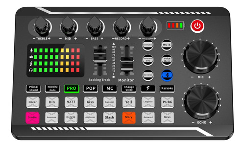 Mezclador Tarjeta De Sonido En Vivo Mic Micrófono Teléfono