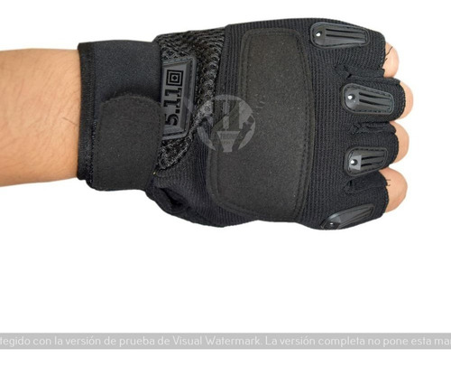 Imagen 2 de 7 de Guantes Tacticos Elastizados Dedo Cortado Red Negro Camo Tan