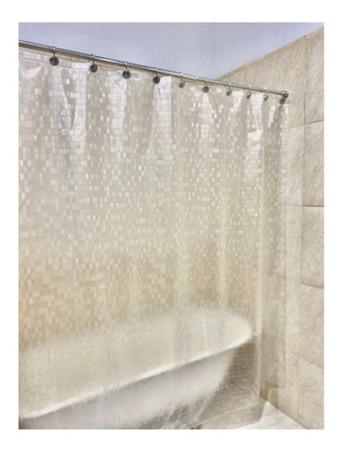 Imagen 4 de 10 de Cortina Baño Pvc De 2,10 Mts De Alto Cabezal Reforzado
