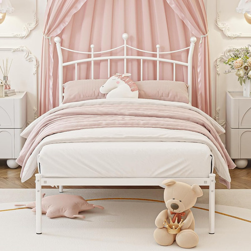 Base De Cama Weeho Individual C/cabecera De Princesa White