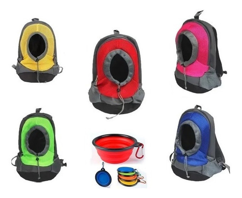 Mochila Transportador Mascotas + Regalo Comedero Plegable