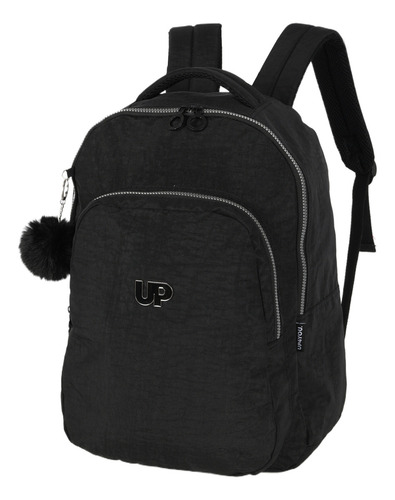 Mochila Bolsa Feminina De Costas Escolar Up4you Cor Preto