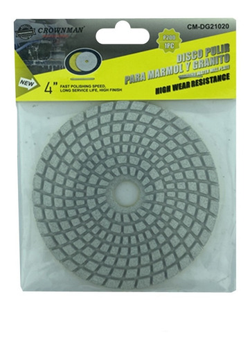 Disco Lija Para Pulir Marmol Granito 4 Pulgadas Crownman