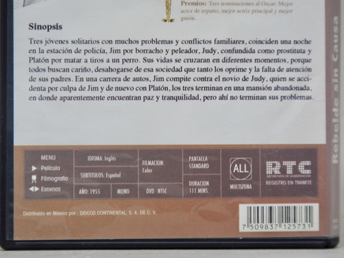 Dvd Joyas Del Cine Rebelde Sin Causa James Dean Ll4
