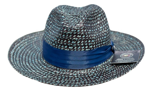 Sombrero Fedora Exclusivo Azul Elegante Fino