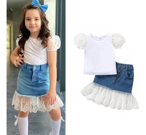 Ropa Niña Conjunto Jardinera Blusa Vestuario Infantil Niña