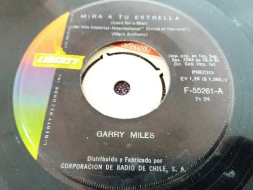 Vinilo Single De Garry Miles Miedo De Amar ( V61 (Usado)