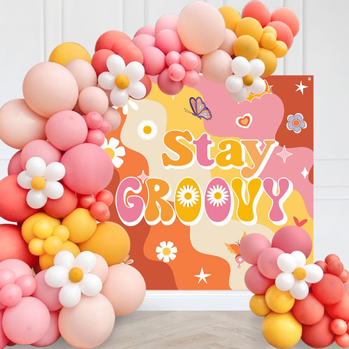 Set De Fondo De Globos De Estilo Retro Decoración Cumpleaños