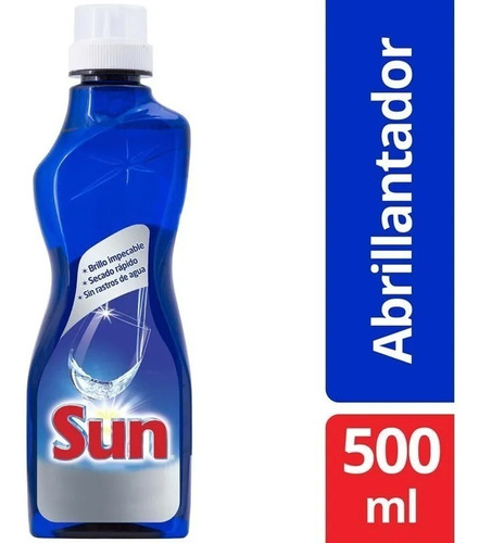Imagen 1 de 2 de Detergente Para Lavavajillas Sun Abrillantador Sintético En Botella 500 ml