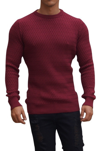 Sweater Weave John Leopard Moda Hombre Tramado Grueso 