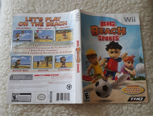 Capa E Manual Origs. Do Jogo Big Beach Sports Nintendo Wii 