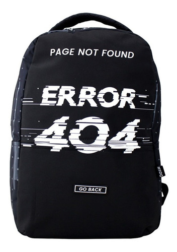 Mochila Backpack Dash Error 404 Page Not Found Sistemas Color Negro