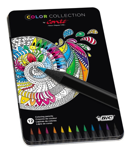 Colores Bic Conte Collection - 12 Colores - Estuche Metalico