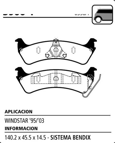 Juego Pastillas De Freno Trass Litton P/ Ford Windstar 95-03