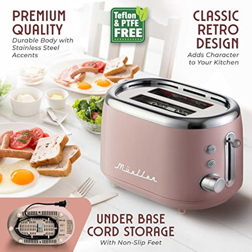 Mueller Retro Toaster 2 Slice With 7 Browning