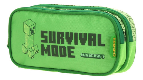 Kit Combo Chenson Mochila Lapicera Lonchera Verde Minecraft