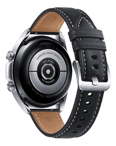 Imagen 3 de 4 de Samsung Galaxy Watch3 1.2" caja 41mm de acero inoxidable mystic silver, malla negra de cuero y bisel mystic silver SM-R850