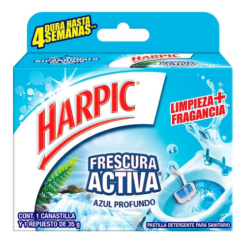 Pastilla Con Canastilla Limpiadora Harpic® Frescura Activa - Azul Profundo